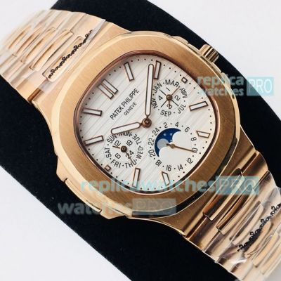 PPF Factory Patek Philippe Nautilus Replica Watch Yellow Gold White Dial